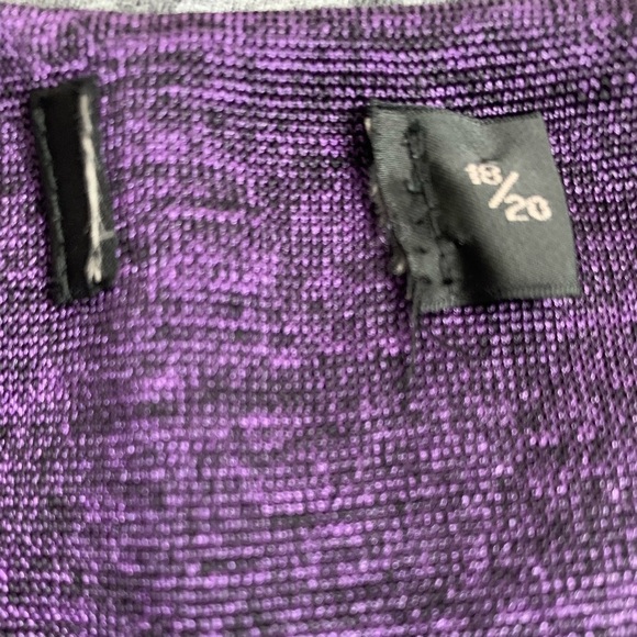 Igigi Surplice Dress Plus 18/20 Violet Heather Knee Length, 1/2 Sleeves Pockets - Picture 7 of 12